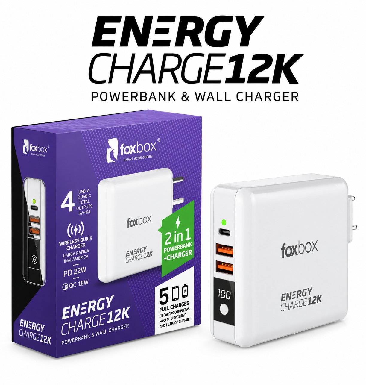 Powerbank 20w FoxBox 12000 mAh